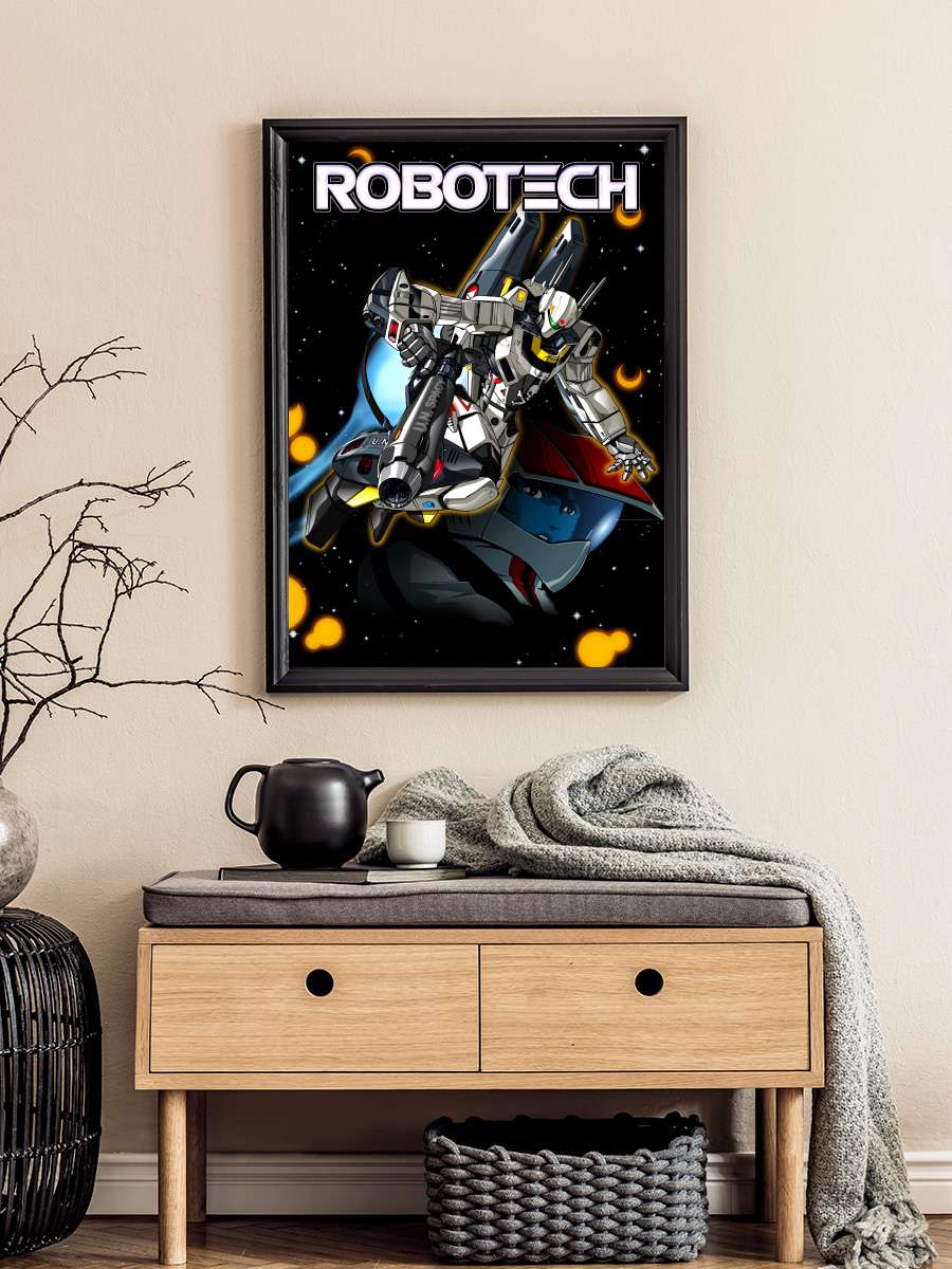 Robotech Dizi Tablo Siyah Çerçeveli Dizi Poster Duvar Tablo