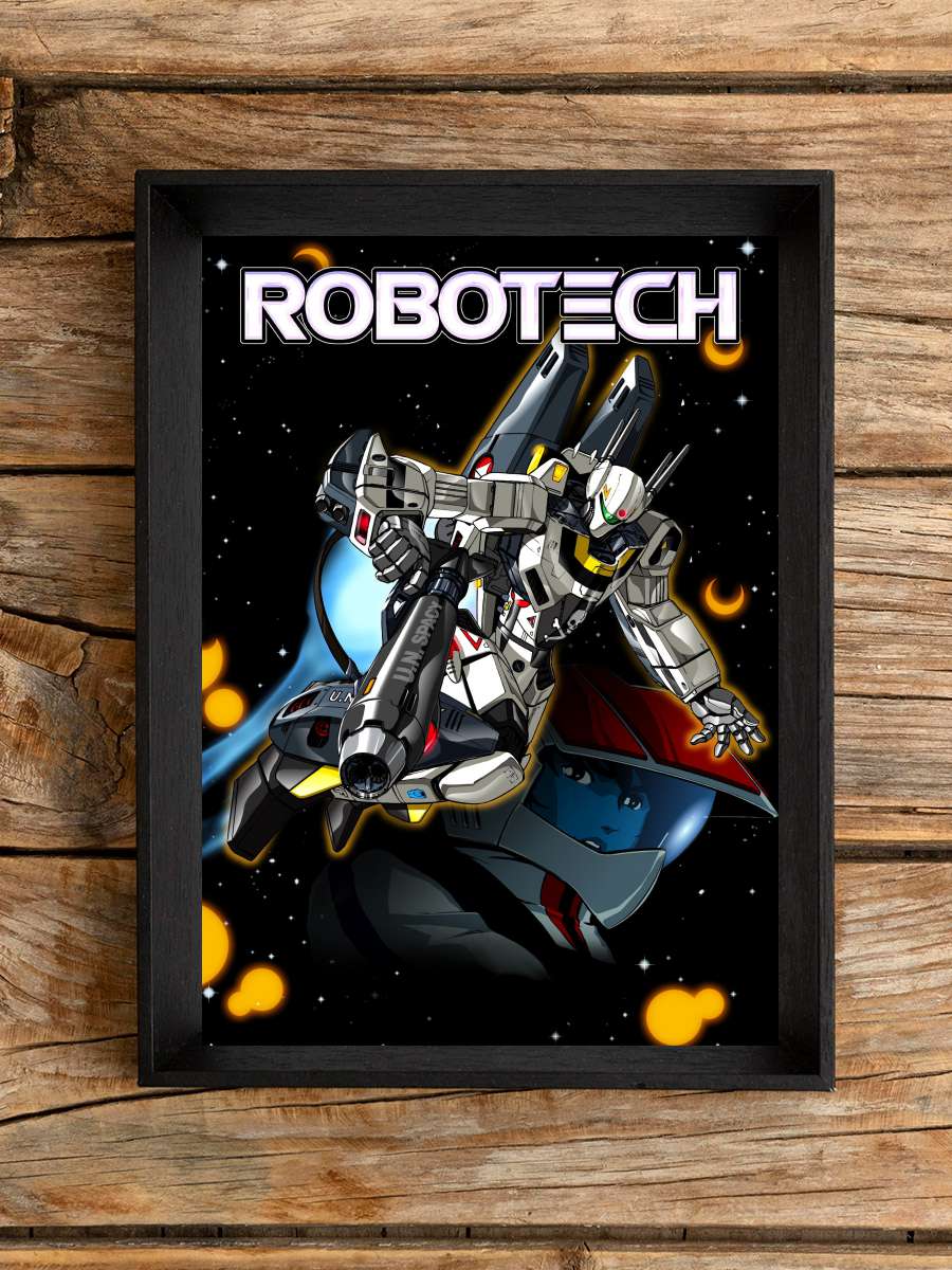 Robotech Dizi Tablo Siyah Çerçeveli Dizi Poster Duvar Tablo