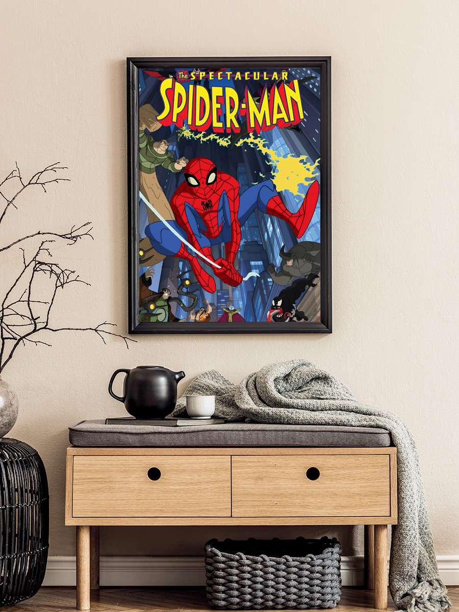 The Spectacular Spider-Man Dizi Tablo Siyah Çerçeveli Dizi Poster Duvar Tablo