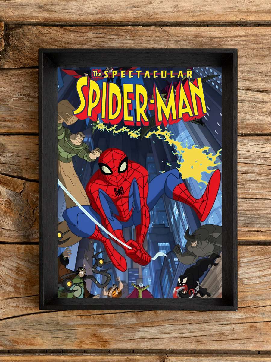 The Spectacular Spider-Man Dizi Tablo Siyah Çerçeveli Dizi Poster Duvar Tablo