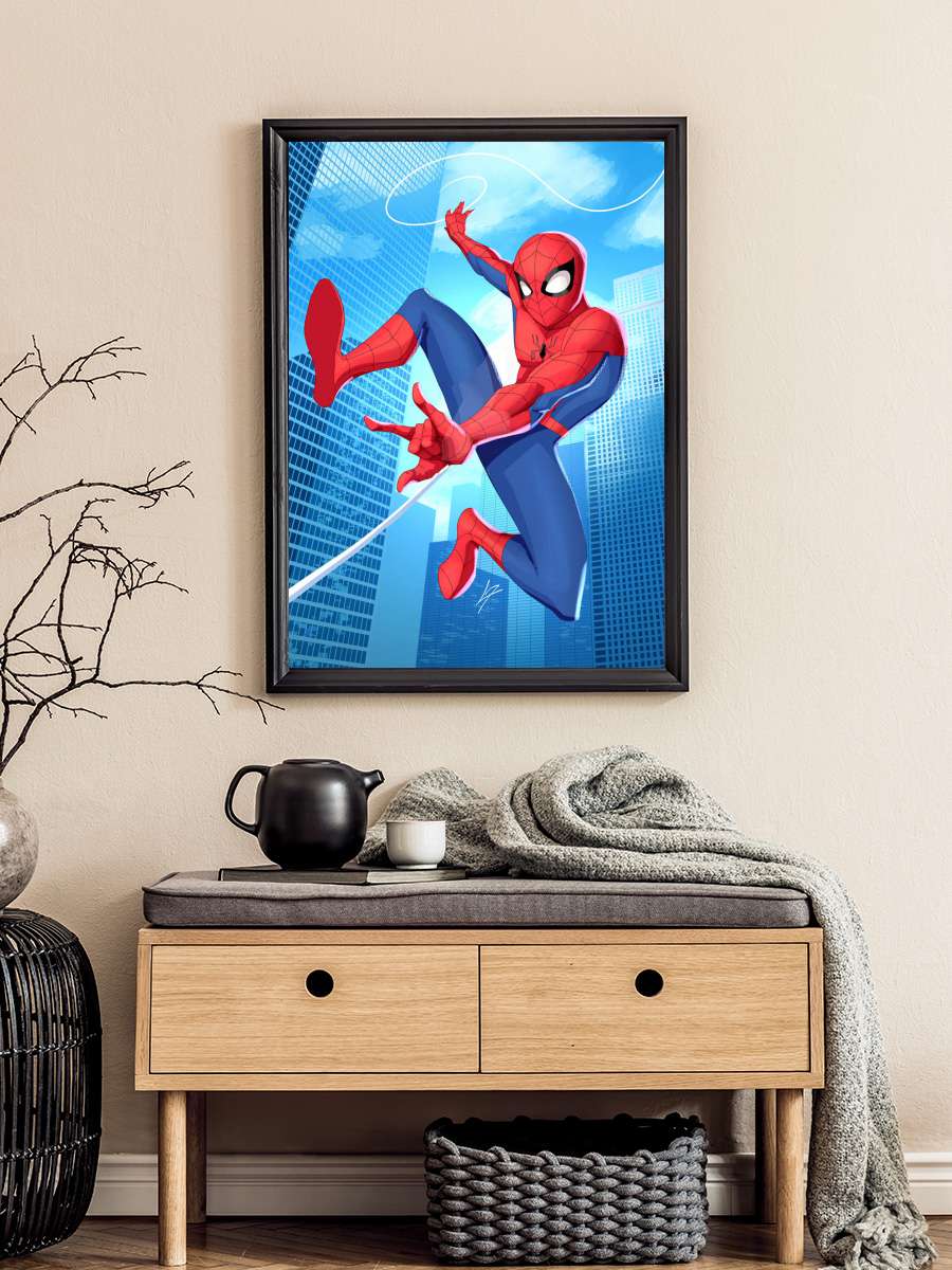 The Spectacular Spider-Man Dizi Tablo Siyah Çerçeveli Dizi Poster Duvar Tablo