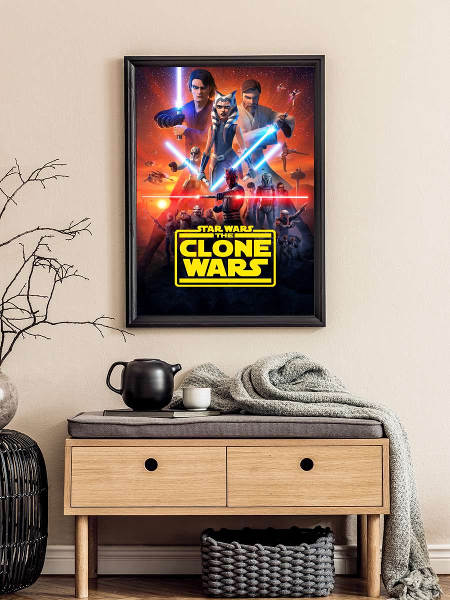 Star Wars: Klon Savaşları - Star Wars: The Clone Wars Dizi Tablo Siyah Çerçeveli Dizi Poster Duvar Tablo