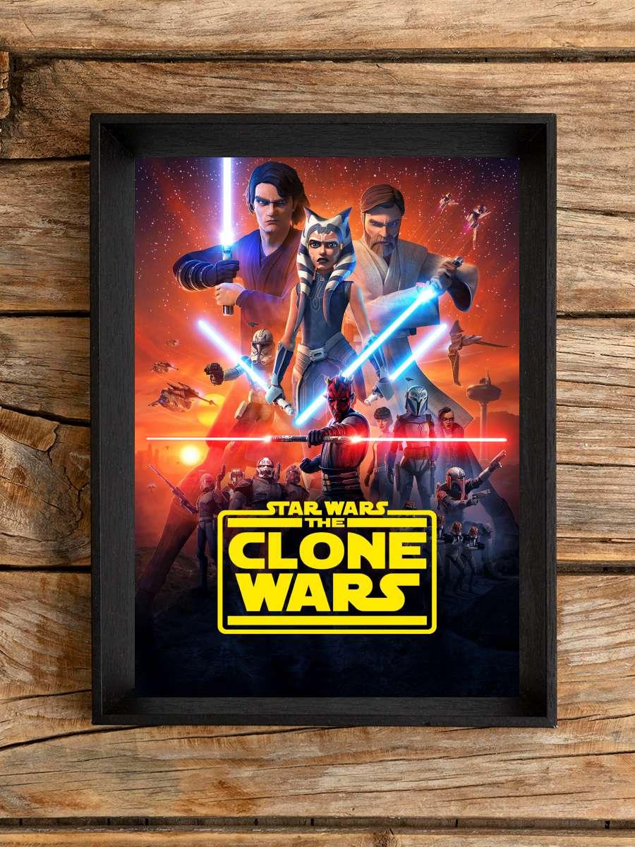 Star Wars: Klon Savaşları - Star Wars: The Clone Wars Dizi Tablo Siyah Çerçeveli Dizi Poster Duvar Tablo