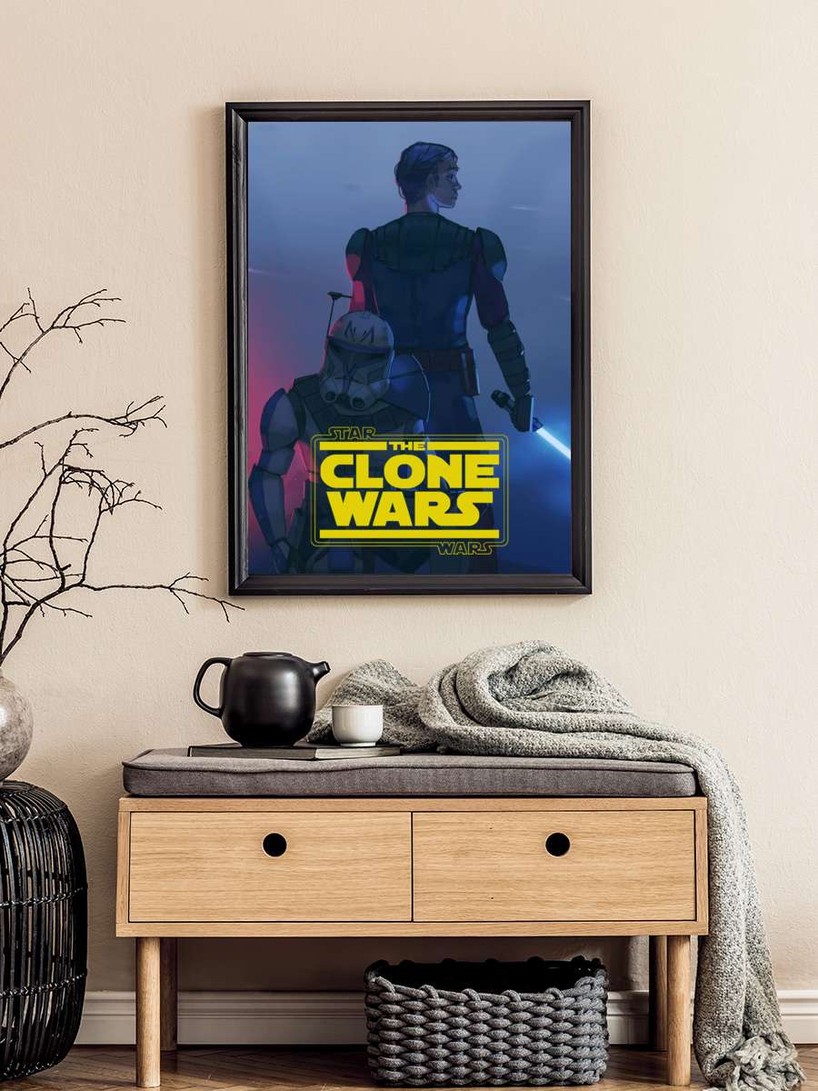 Star Wars: Klon Savaşları - Star Wars: The Clone Wars Dizi Tablo Siyah Çerçeveli Dizi Poster Duvar Tablo