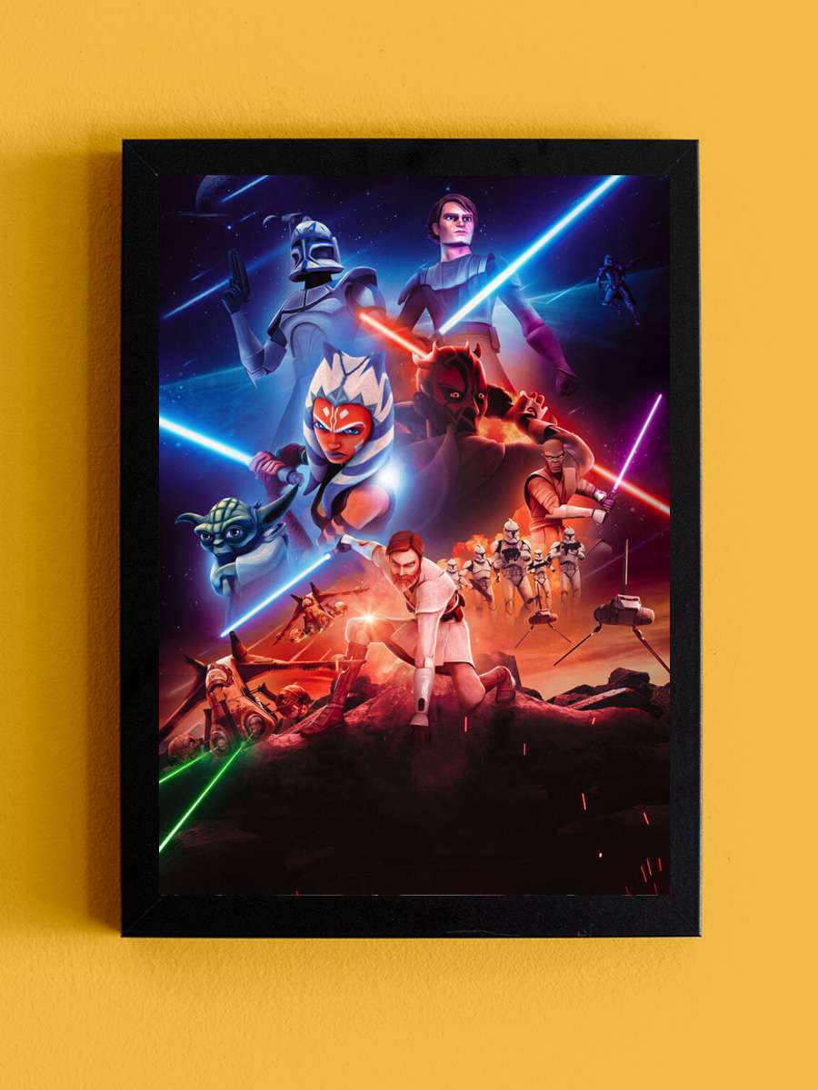 Star Wars: Klon Savaşları - Star Wars: The Clone Wars Dizi Tablo Siyah Çerçeveli Dizi Poster Duvar Tablo