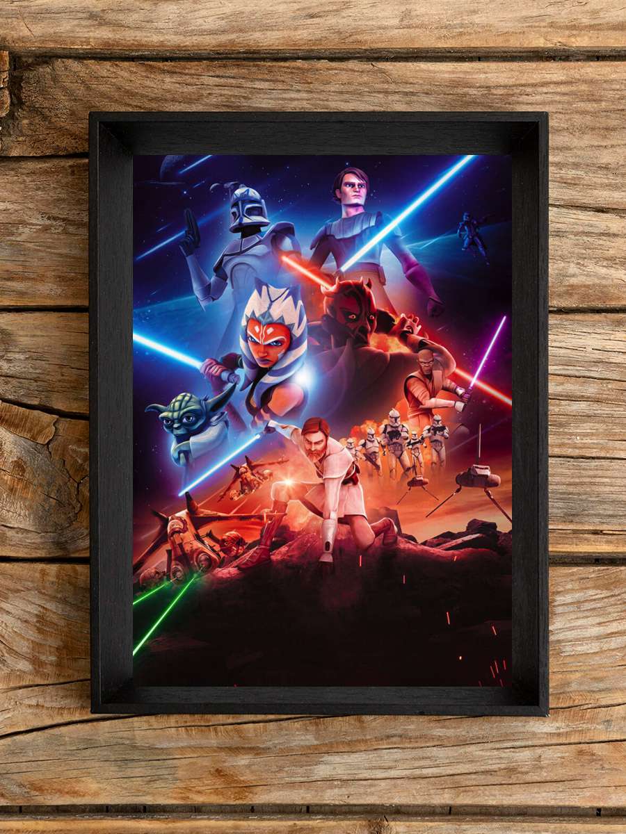 Star Wars: Klon Savaşları - Star Wars: The Clone Wars Dizi Tablo Siyah Çerçeveli Dizi Poster Duvar Tablo