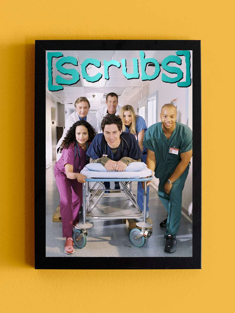 Scrubs Dizi Tablo Siyah Çerçeveli Dizi Poster Duvar Tablo