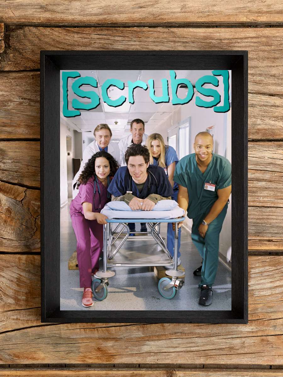 Scrubs Dizi Tablo Siyah Çerçeveli Dizi Poster Duvar Tablo