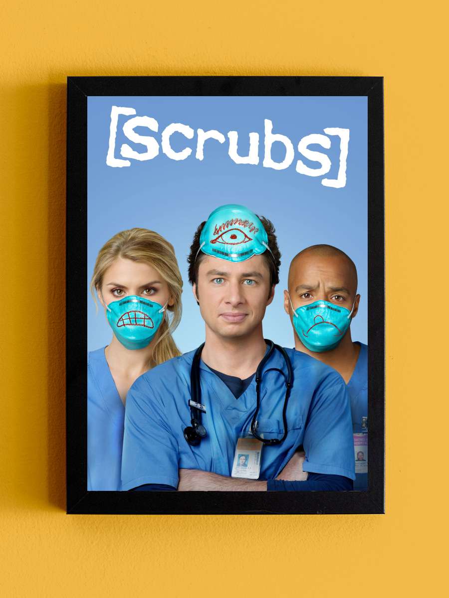 Scrubs Dizi Tablo Siyah Çerçeveli Dizi Poster Duvar Tablo