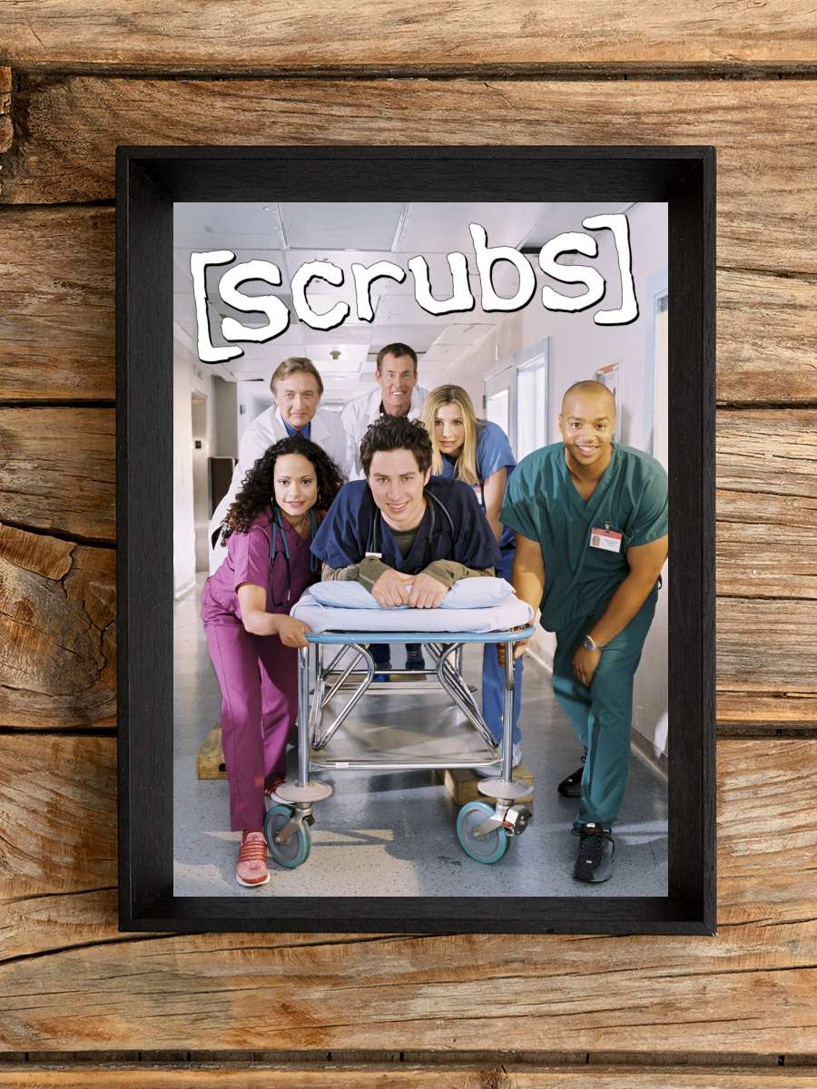 Scrubs Dizi Tablo Siyah Çerçeveli Dizi Poster Duvar Tablo