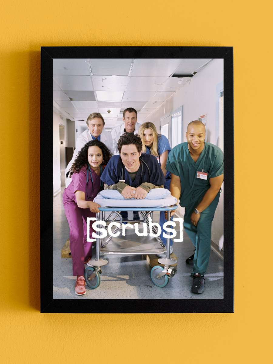 Scrubs Dizi Tablo Siyah Çerçeveli Dizi Poster Duvar Tablo