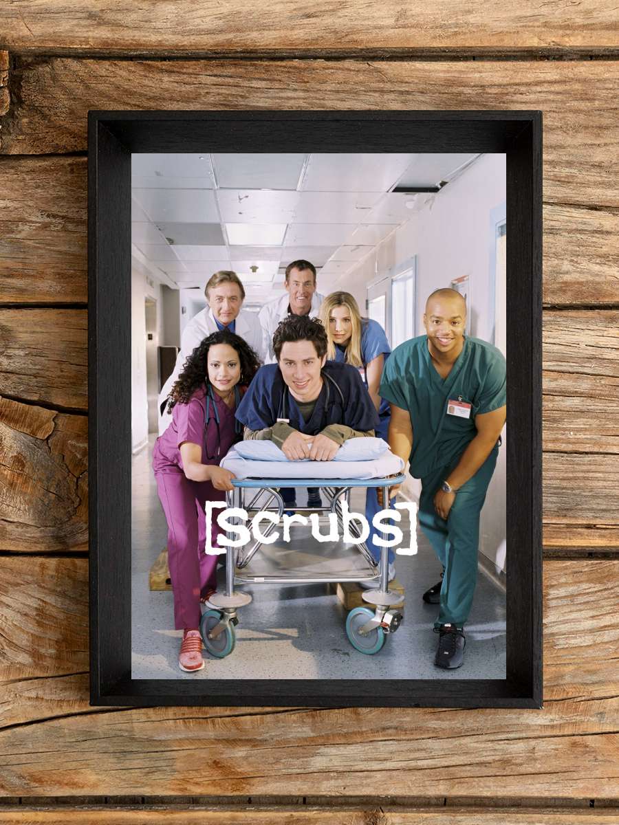 Scrubs Dizi Tablo Siyah Çerçeveli Dizi Poster Duvar Tablo