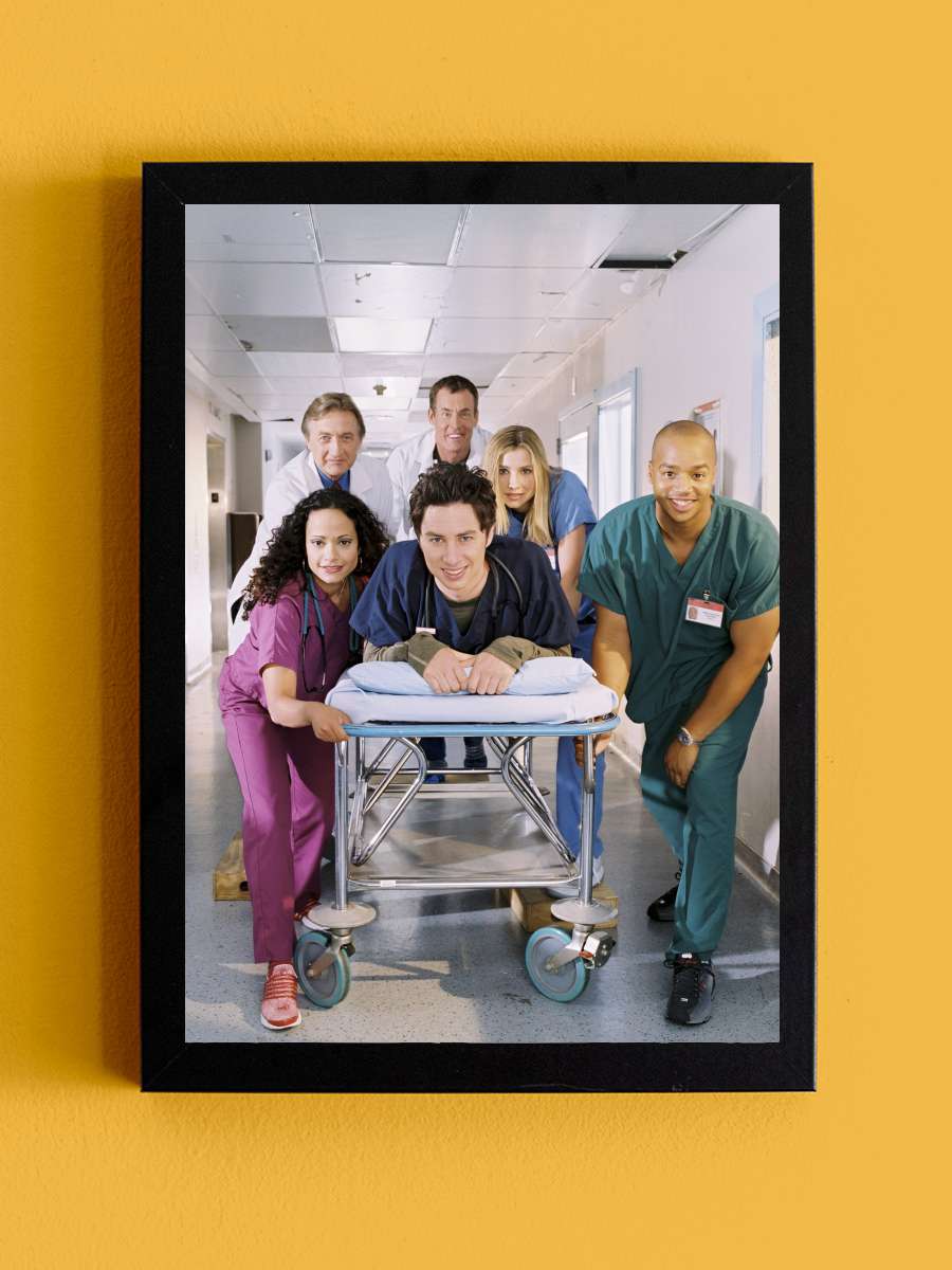 Scrubs Dizi Tablo Siyah Çerçeveli Dizi Poster Duvar Tablo