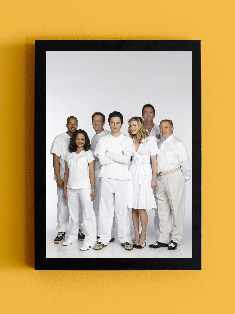 Scrubs Dizi Tablo Siyah Çerçeveli Dizi Poster Duvar Tablo