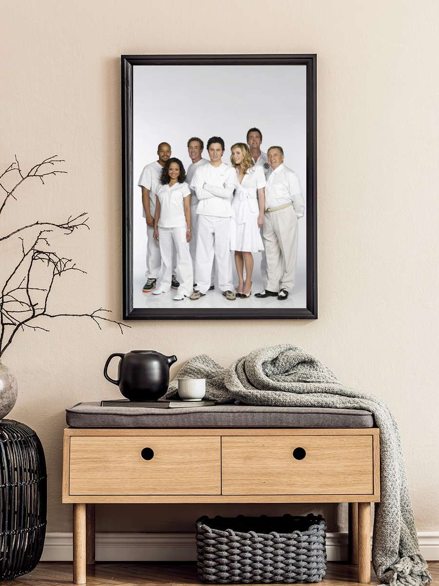 Scrubs Dizi Tablo Siyah Çerçeveli Dizi Poster Duvar Tablo