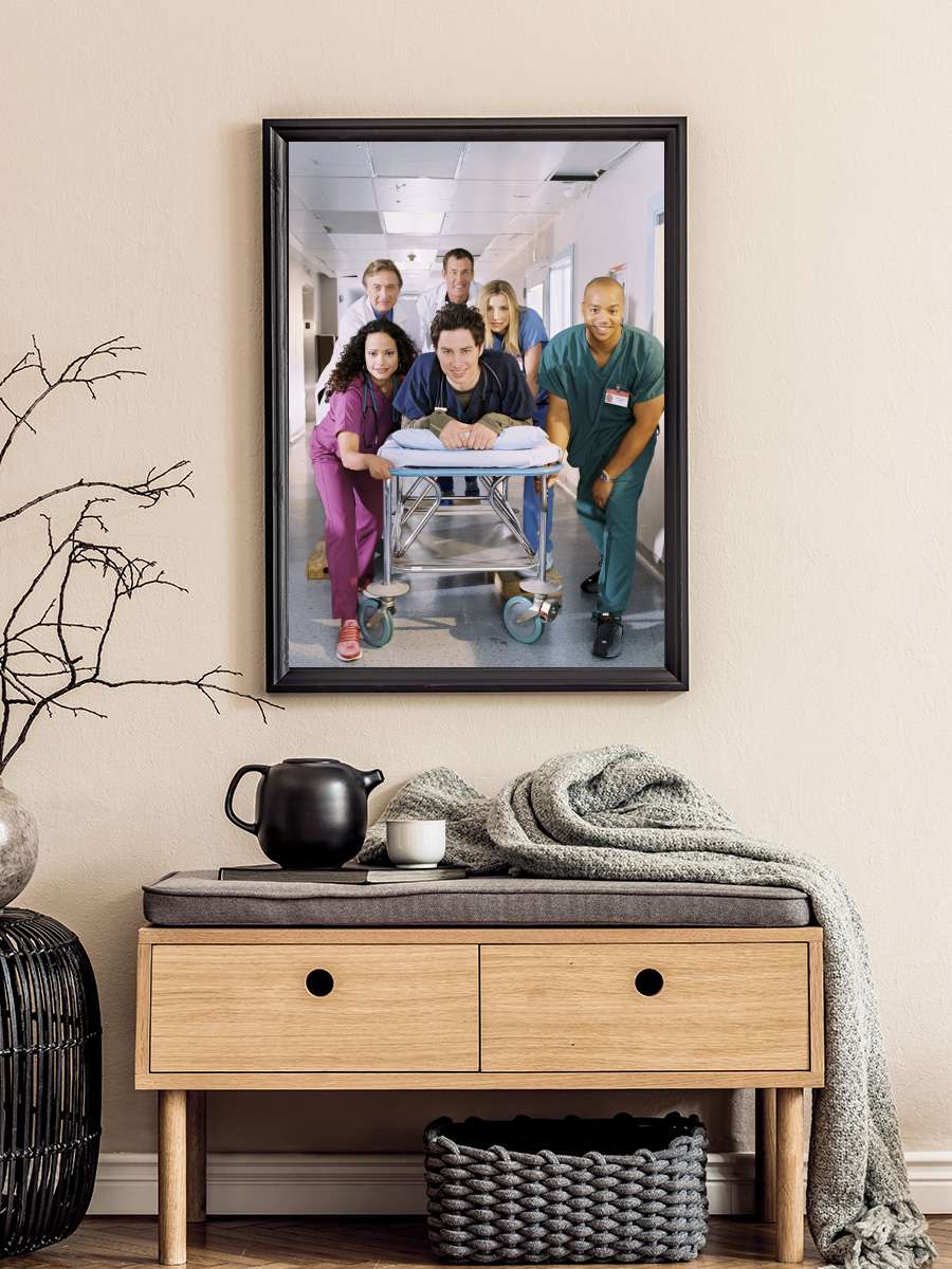 Scrubs Dizi Tablo Siyah Çerçeveli Dizi Poster Duvar Tablo