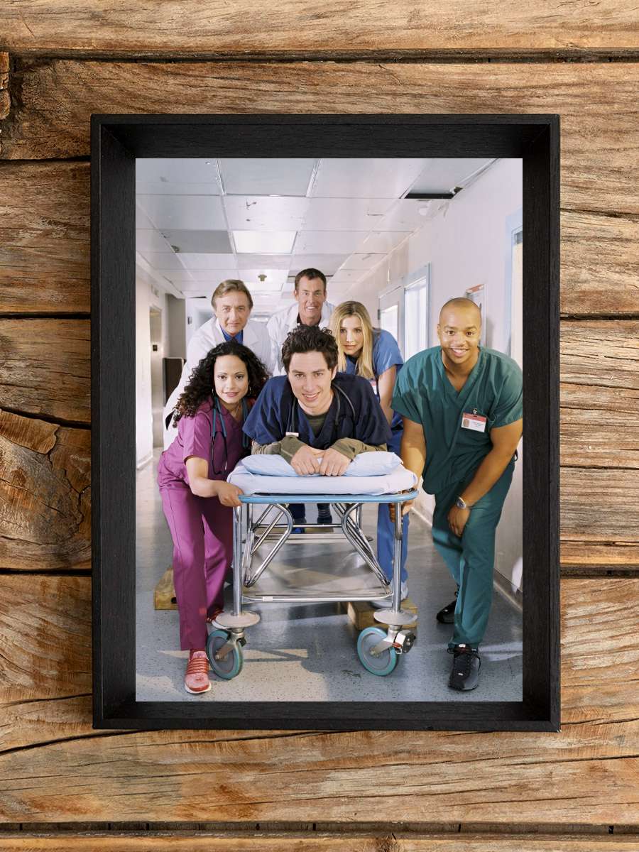 Scrubs Dizi Tablo Siyah Çerçeveli Dizi Poster Duvar Tablo