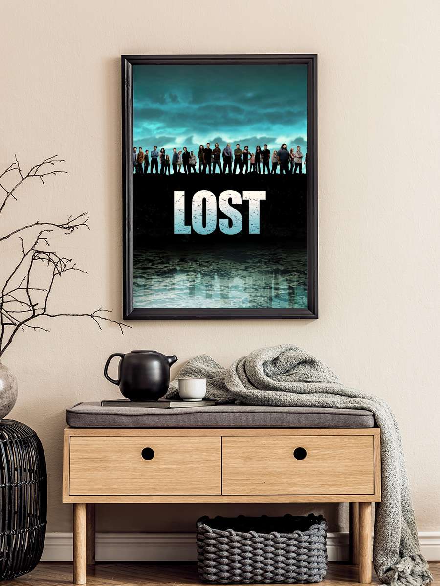 Lost Dizi Tablo Siyah Çerçeveli Dizi Poster Duvar Tablo