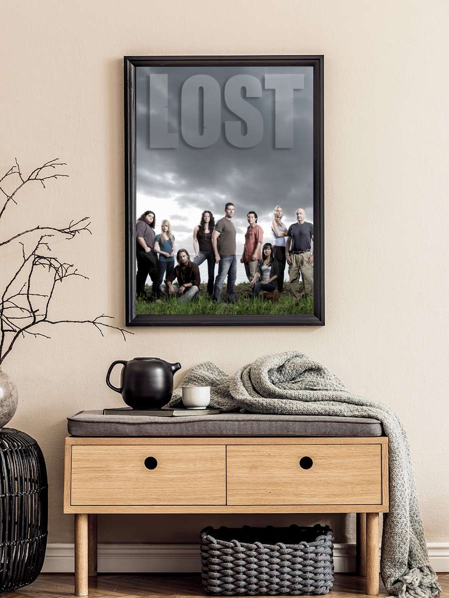 Lost Dizi Tablo Siyah Çerçeveli Dizi Poster Duvar Tablo