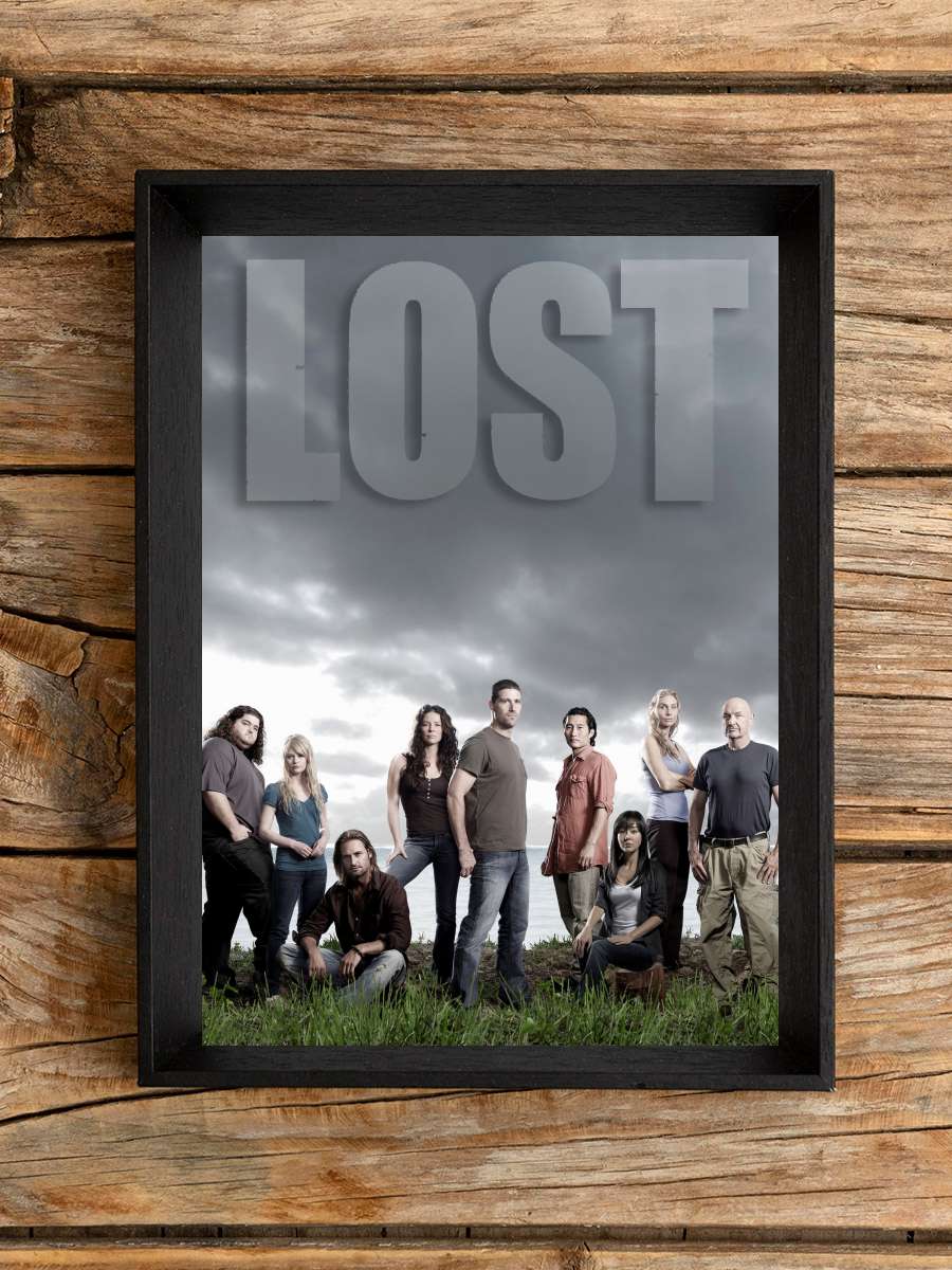 Lost Dizi Tablo Siyah Çerçeveli Dizi Poster Duvar Tablo