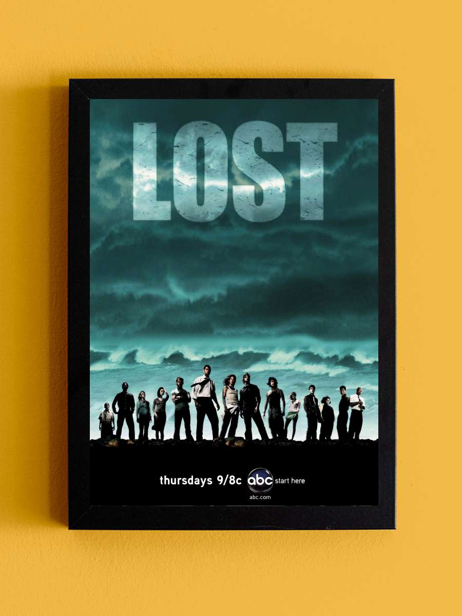 Lost Dizi Tablo Siyah Çerçeveli Dizi Poster Duvar Tablo