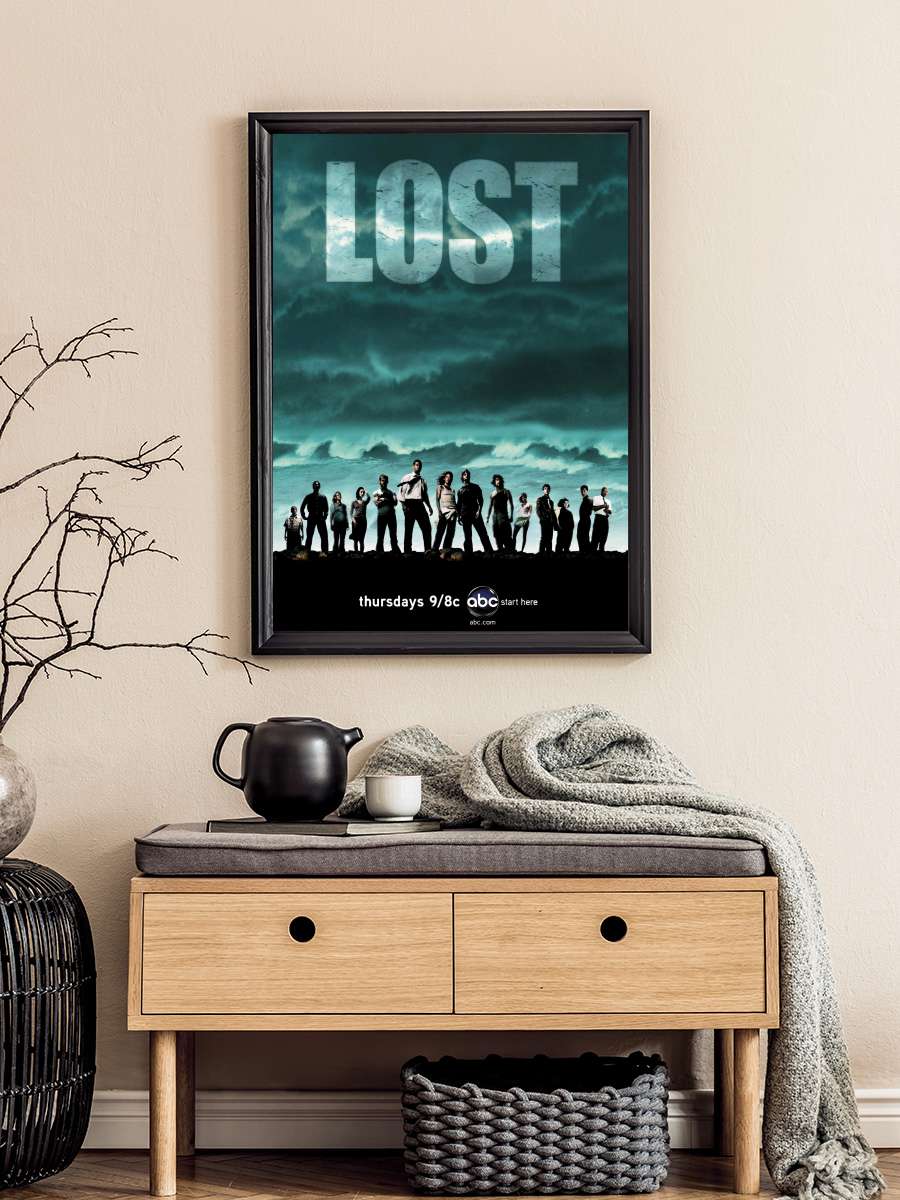 Lost Dizi Tablo Siyah Çerçeveli Dizi Poster Duvar Tablo