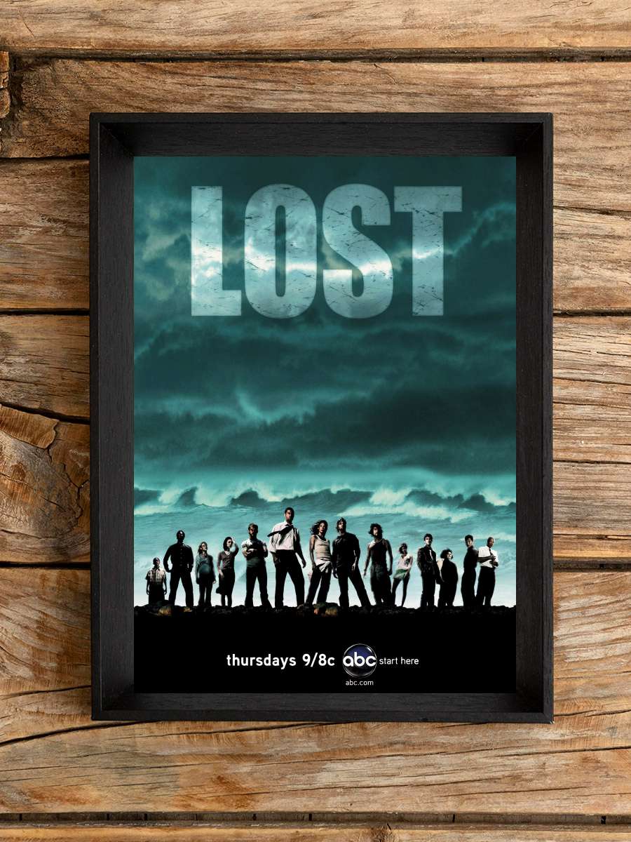 Lost Dizi Tablo Siyah Çerçeveli Dizi Poster Duvar Tablo