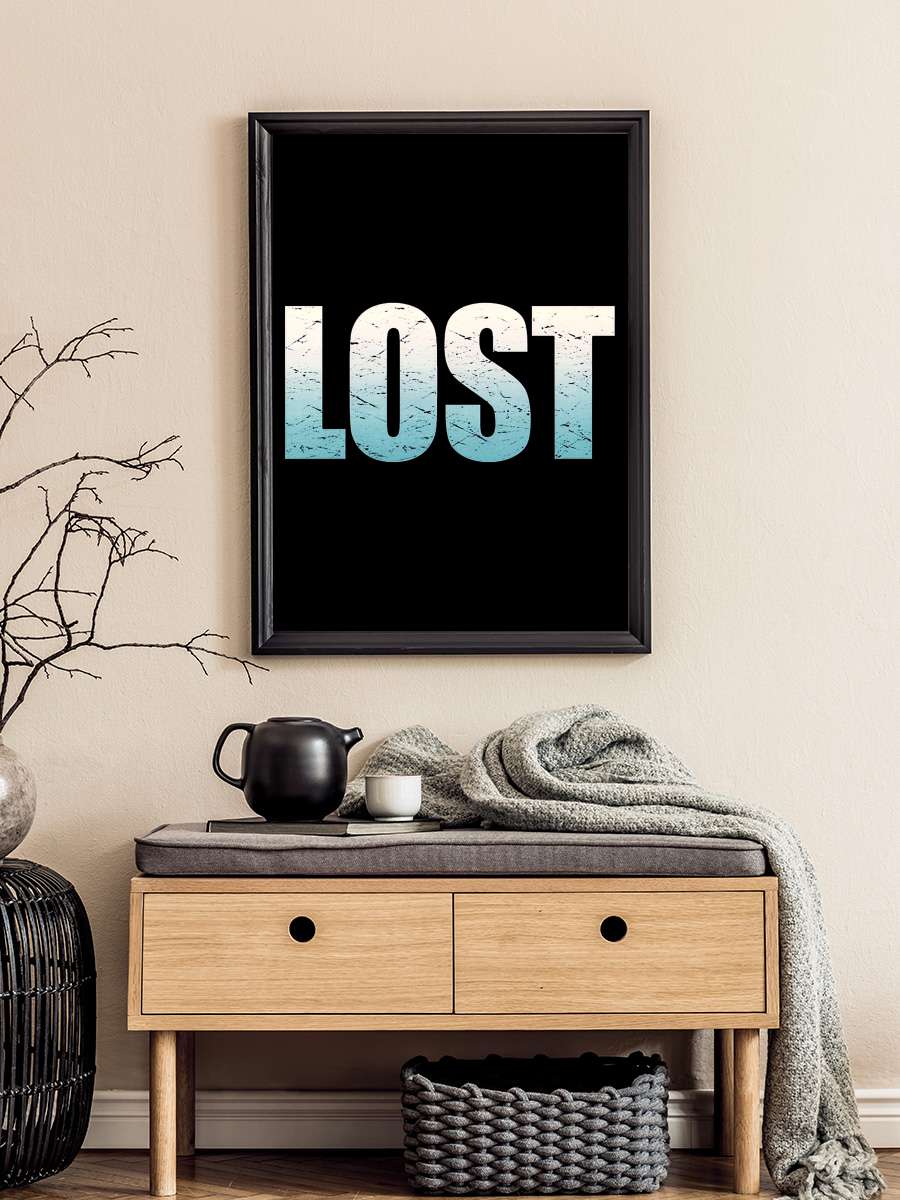 Lost Dizi Tablo Siyah Çerçeveli Dizi Poster Duvar Tablo