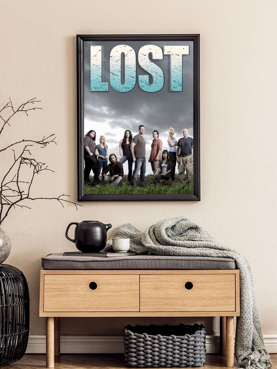 Lost Dizi Tablo Siyah Çerçeveli Dizi Poster Duvar Tablo