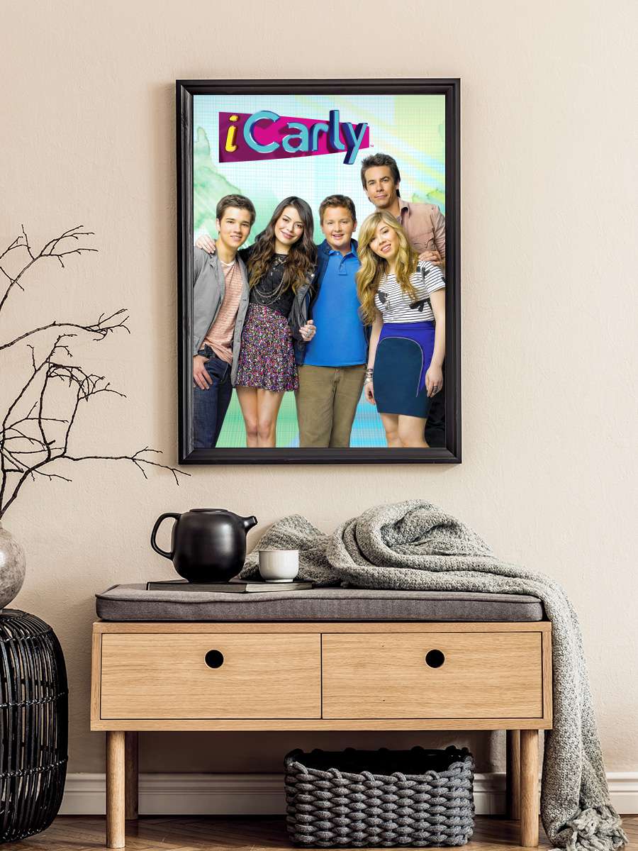 iCarly Dizi Tablo Siyah Çerçeveli Dizi Poster Duvar Tablo