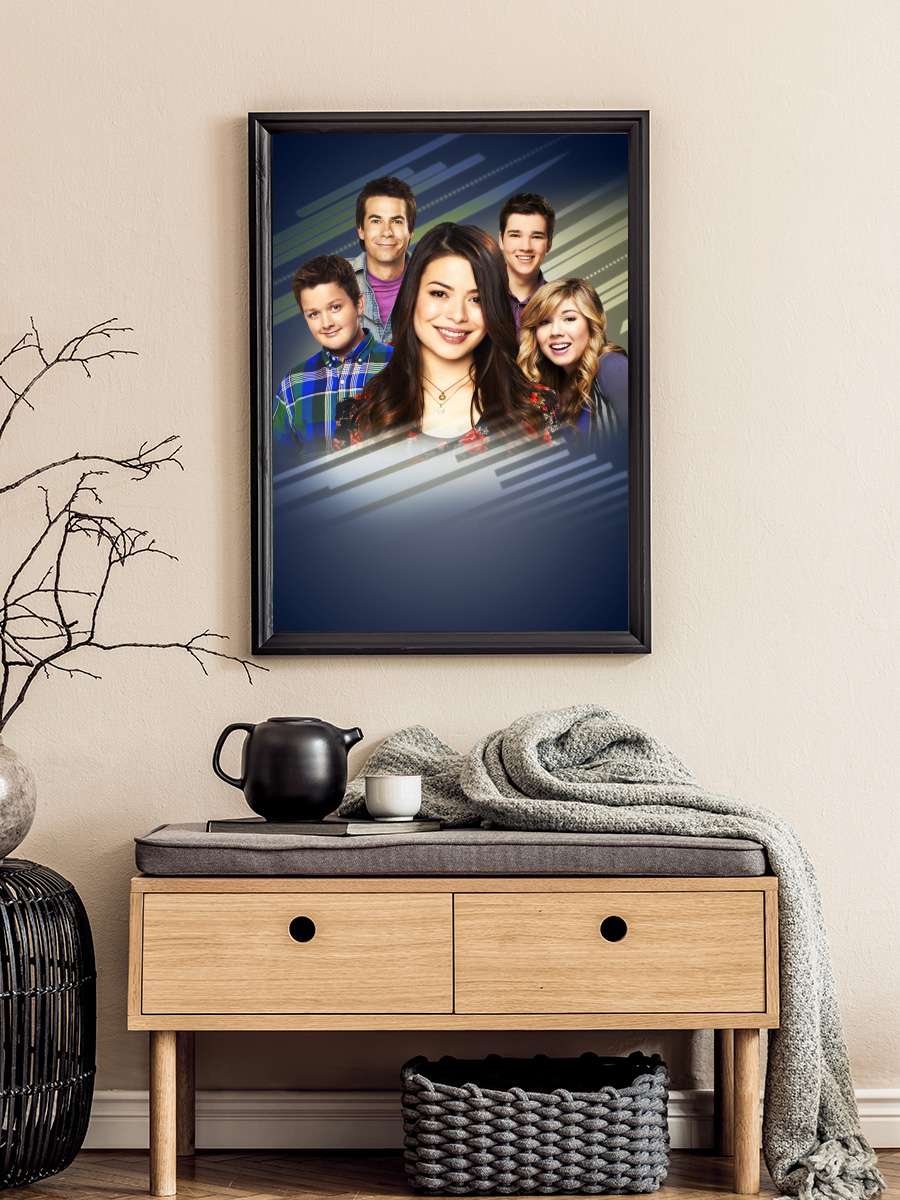 iCarly Dizi Tablo Siyah Çerçeveli Dizi Poster Duvar Tablo