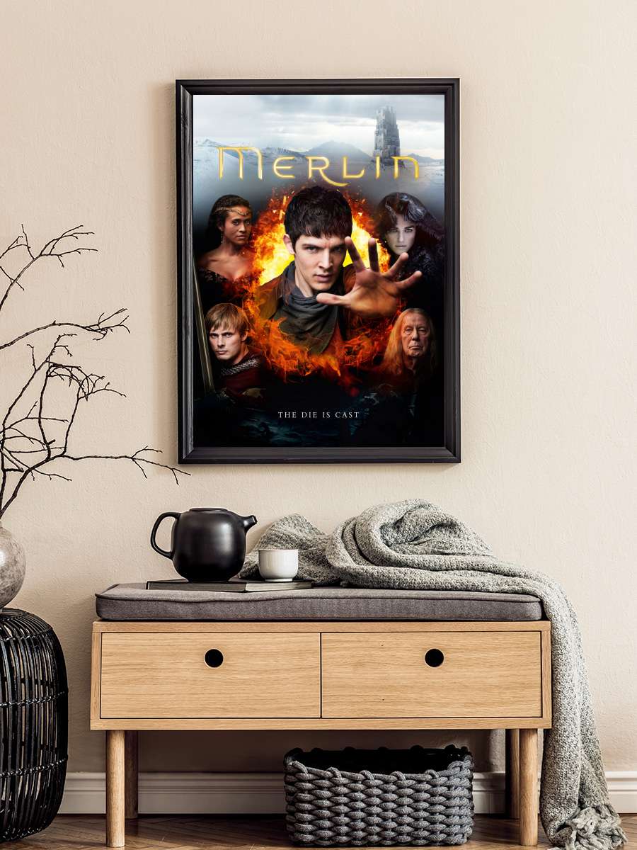 Merlin Dizi Tablo Siyah Çerçeveli Dizi Poster Duvar Tablo