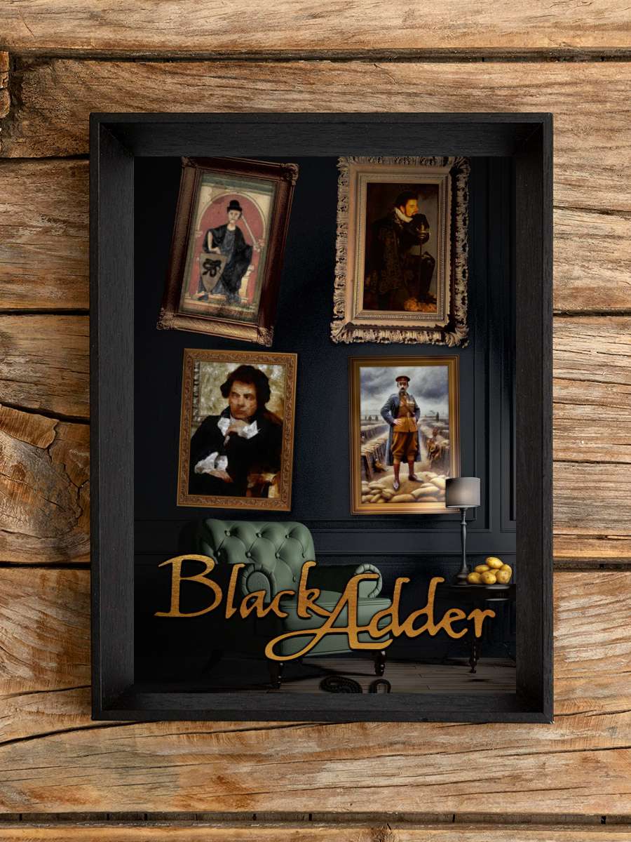 Blackadder Dizi Tablo Siyah Çerçeveli Dizi Poster Duvar Tablo