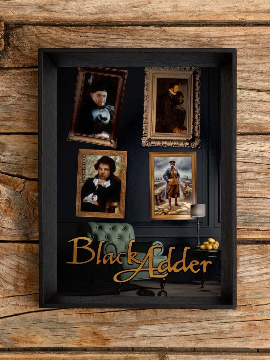 Blackadder Dizi Tablo Siyah Çerçeveli Dizi Poster Duvar Tablo