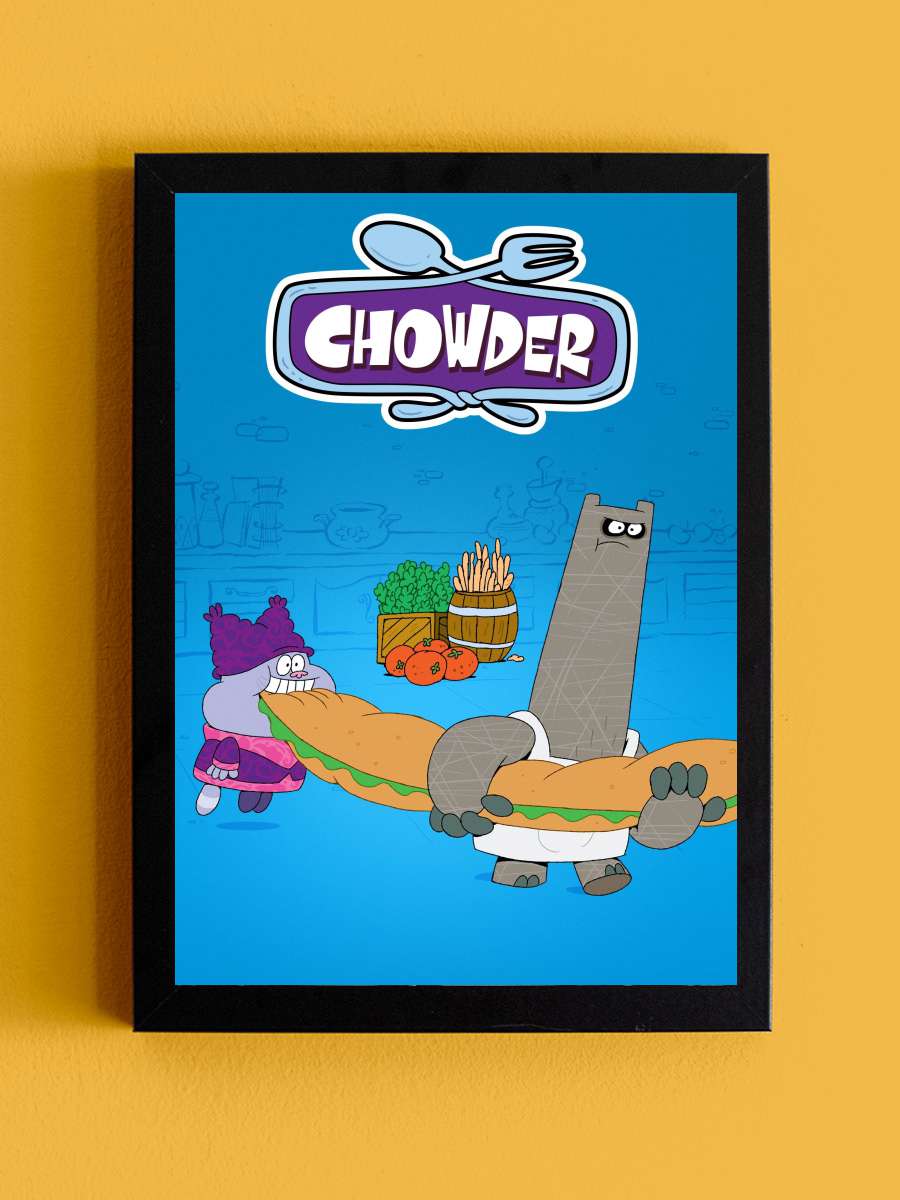 Chowder Dizi Tablo Siyah Çerçeveli Dizi Poster Duvar Tablo