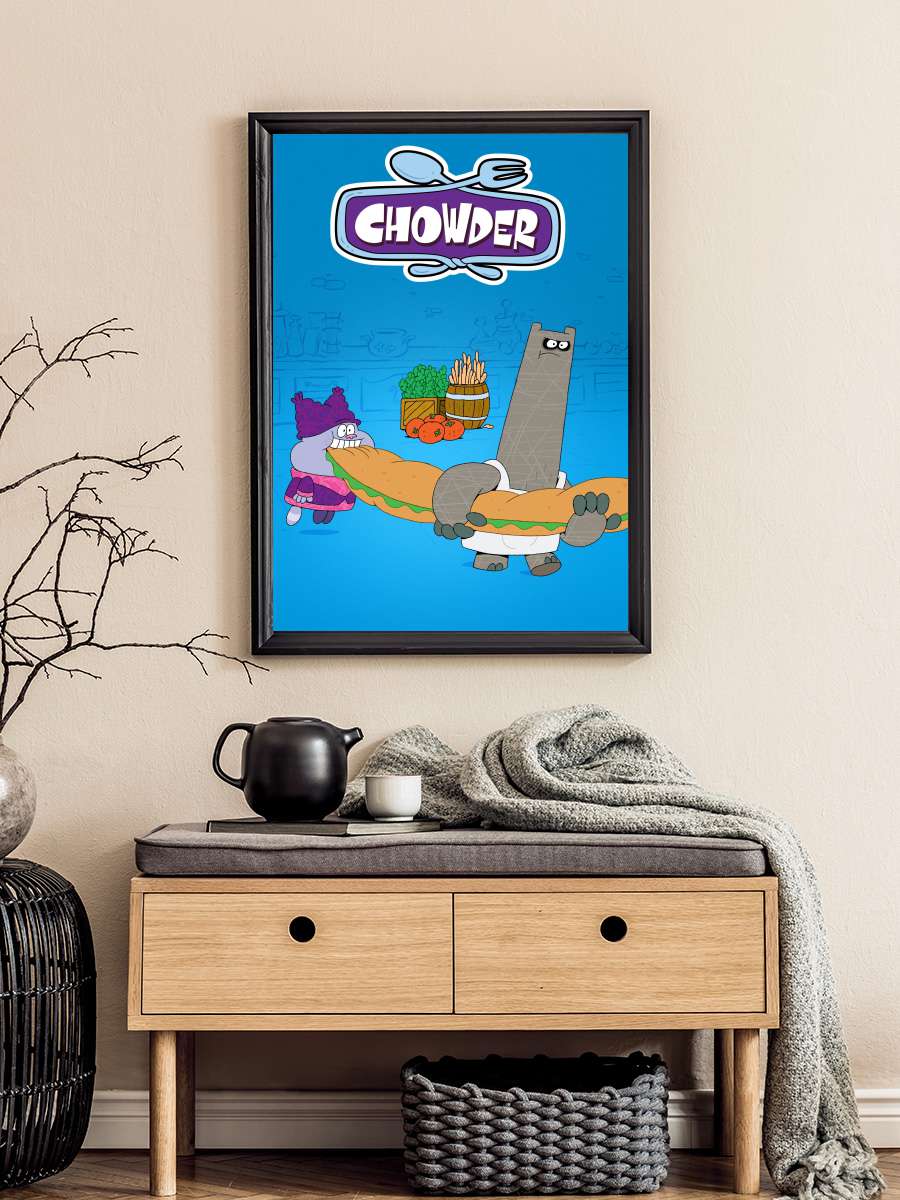 Chowder Dizi Tablo Siyah Çerçeveli Dizi Poster Duvar Tablo