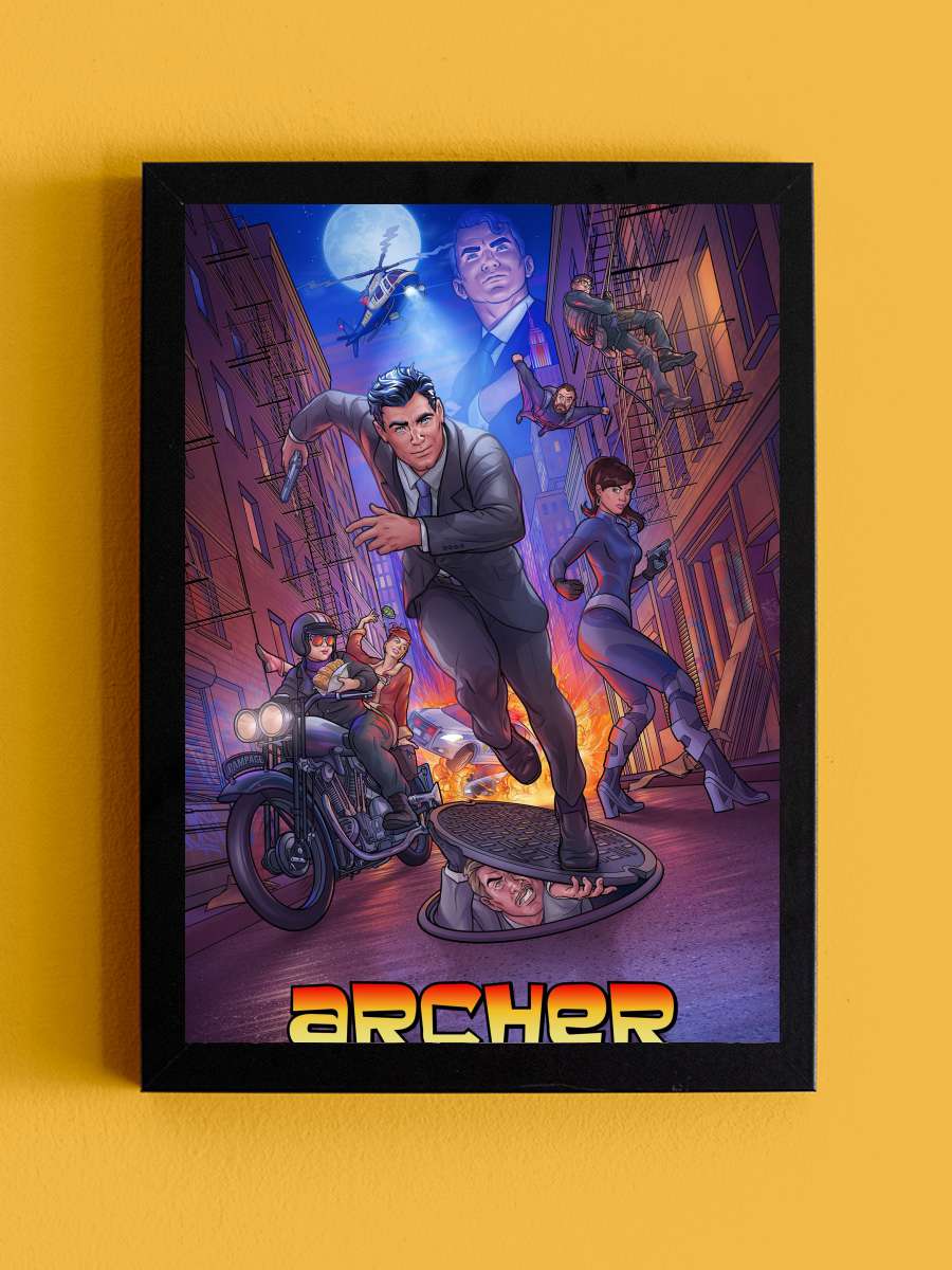 Archer Dizi Tablo Siyah Çerçeveli Dizi Poster Duvar Tablo