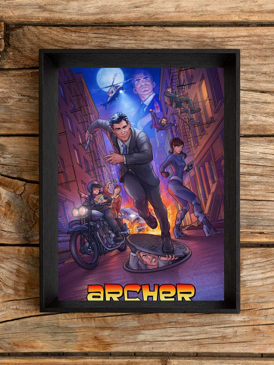 Archer Dizi Tablo Siyah Çerçeveli Dizi Poster Duvar Tablo