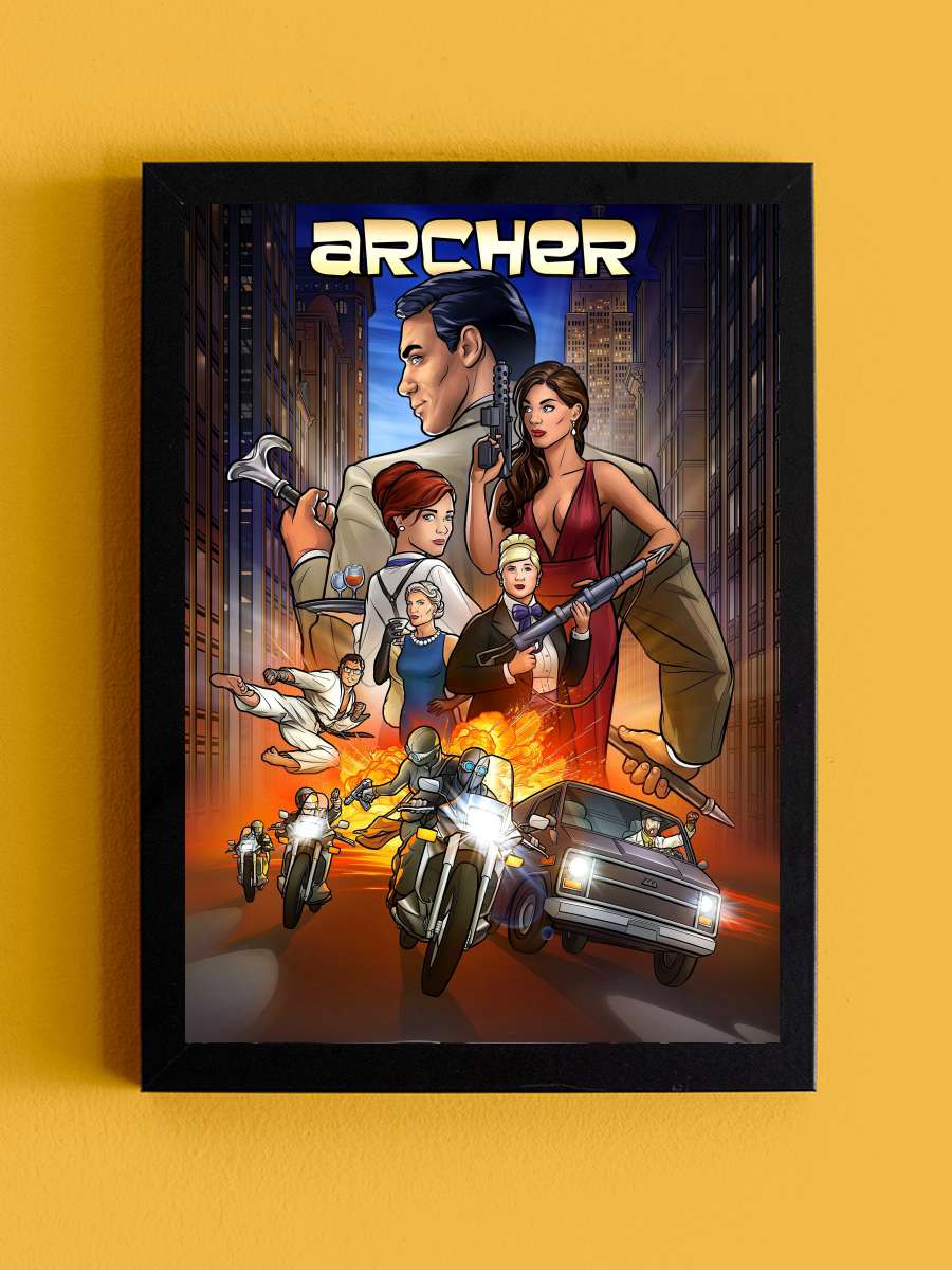 Archer Dizi Tablo Siyah Çerçeveli Dizi Poster Duvar Tablo