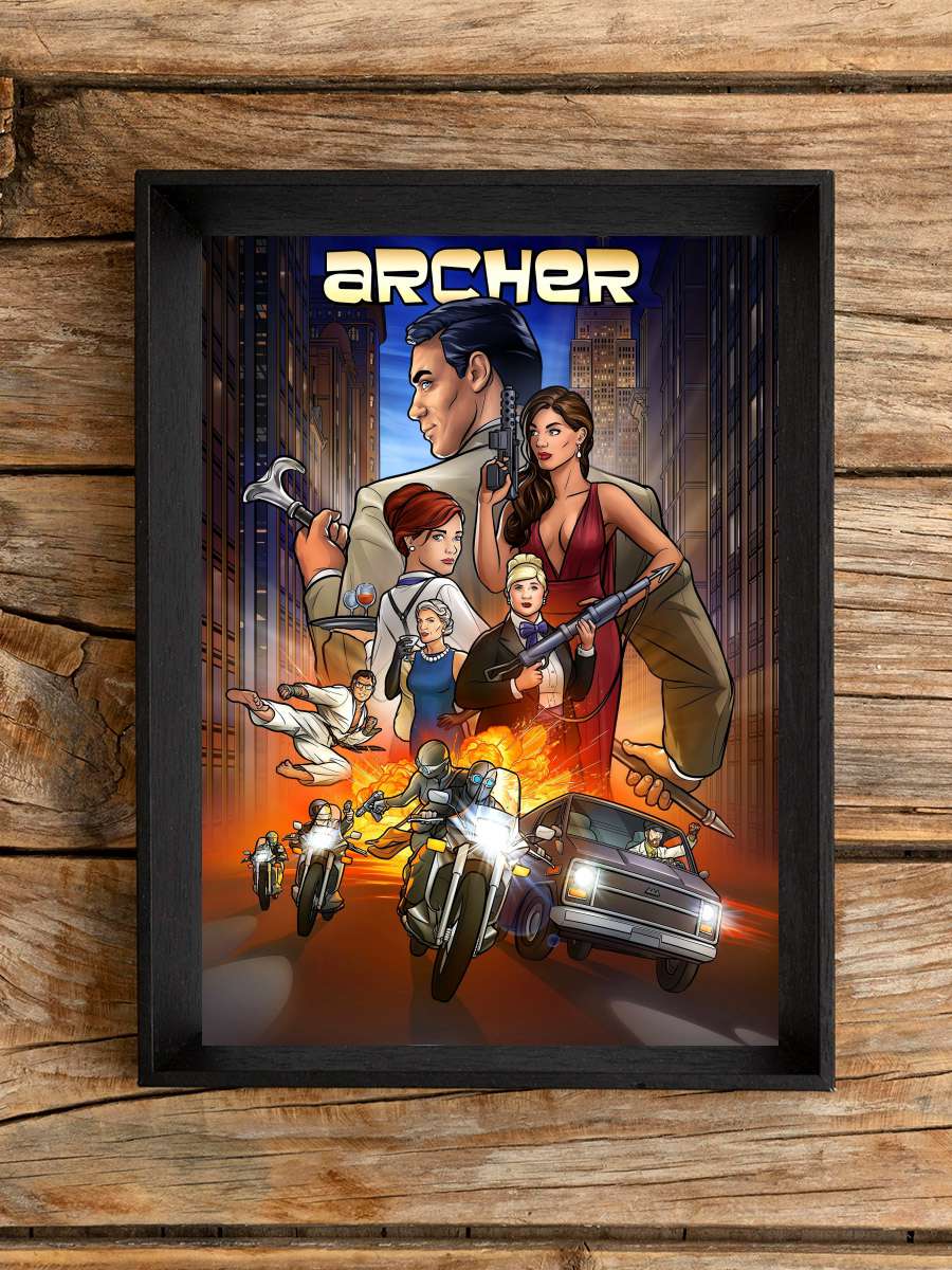 Archer Dizi Tablo Siyah Çerçeveli Dizi Poster Duvar Tablo