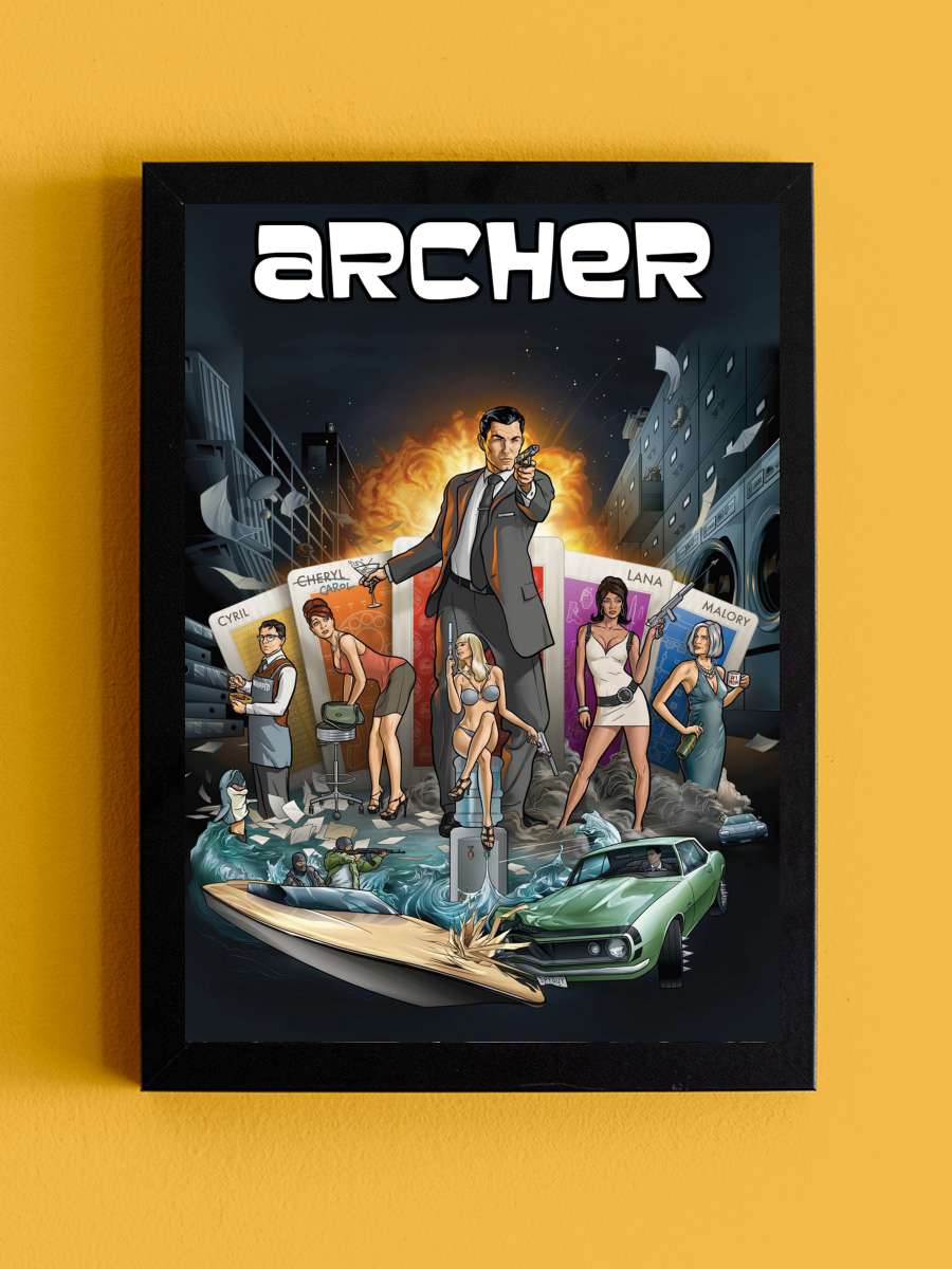 Archer Dizi Tablo Siyah Çerçeveli Dizi Poster Duvar Tablo