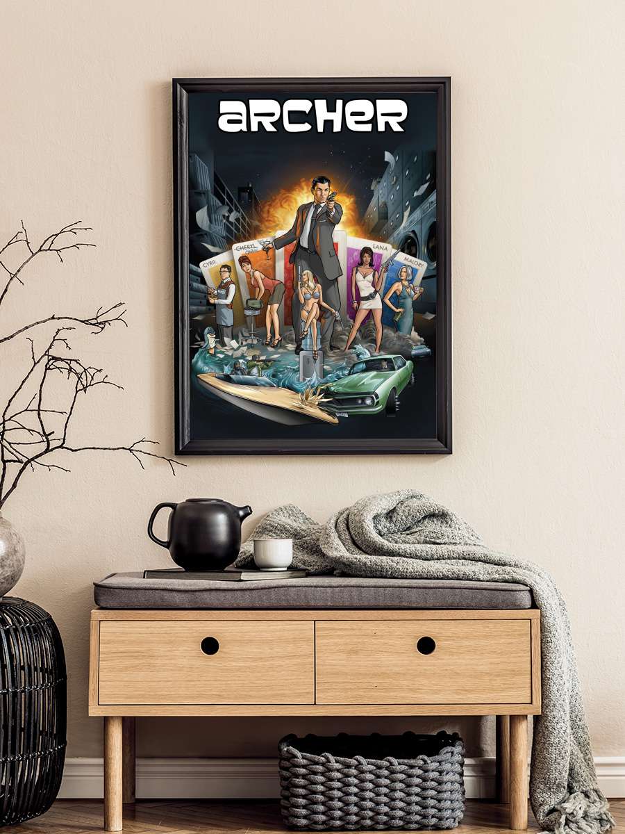 Archer Dizi Tablo Siyah Çerçeveli Dizi Poster Duvar Tablo