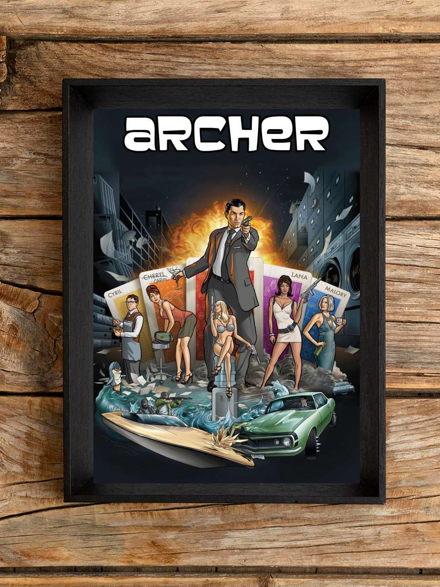 Archer Dizi Tablo Siyah Çerçeveli Dizi Poster Duvar Tablo