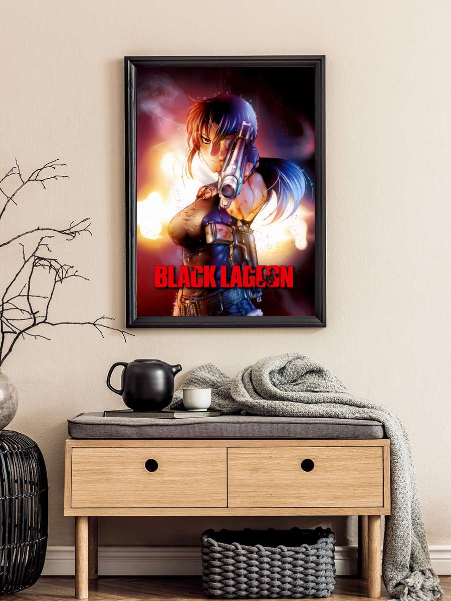 Black Lagoon - BLACK LAGOON Dizi Tablo Siyah Çerçeveli Dizi Poster Duvar Tablo