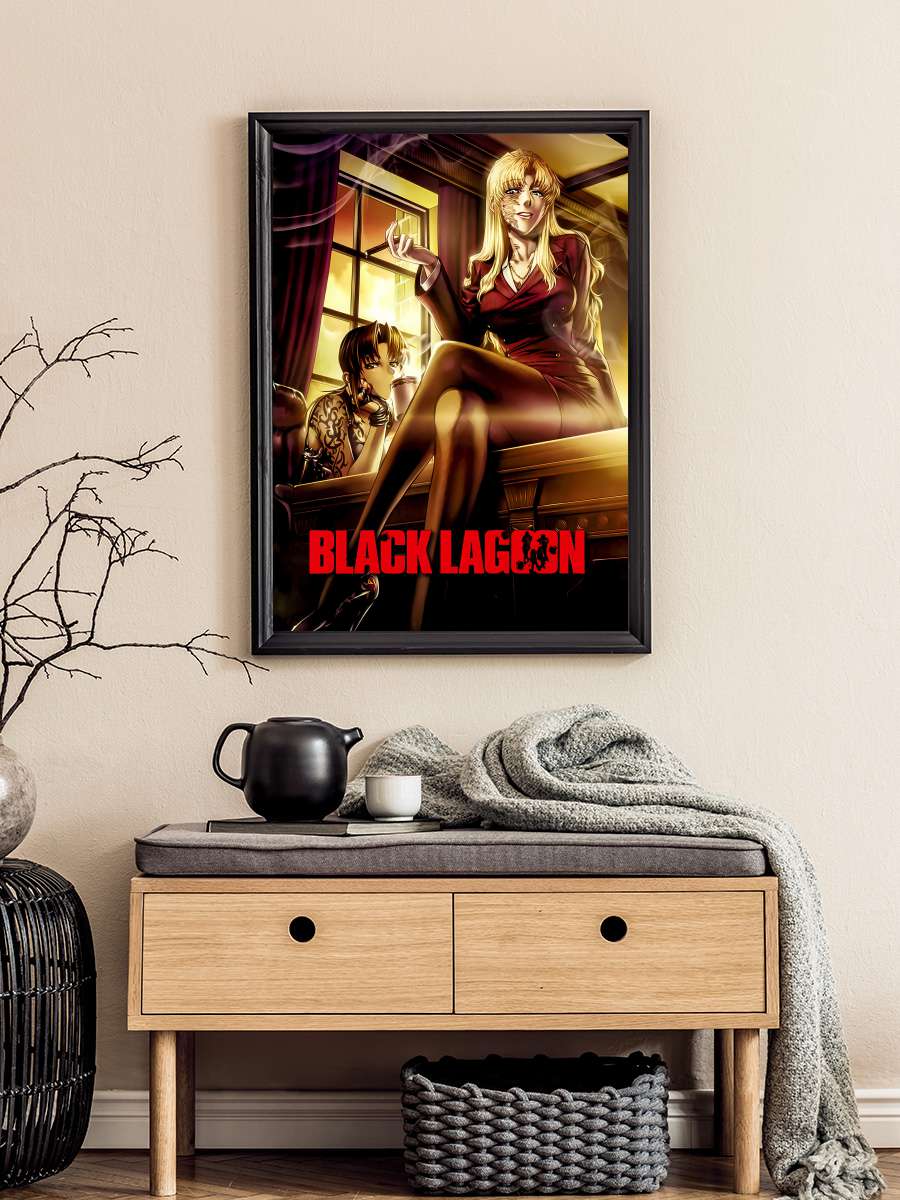 Black Lagoon - BLACK LAGOON Dizi Tablo Siyah Çerçeveli Dizi Poster Duvar Tablo