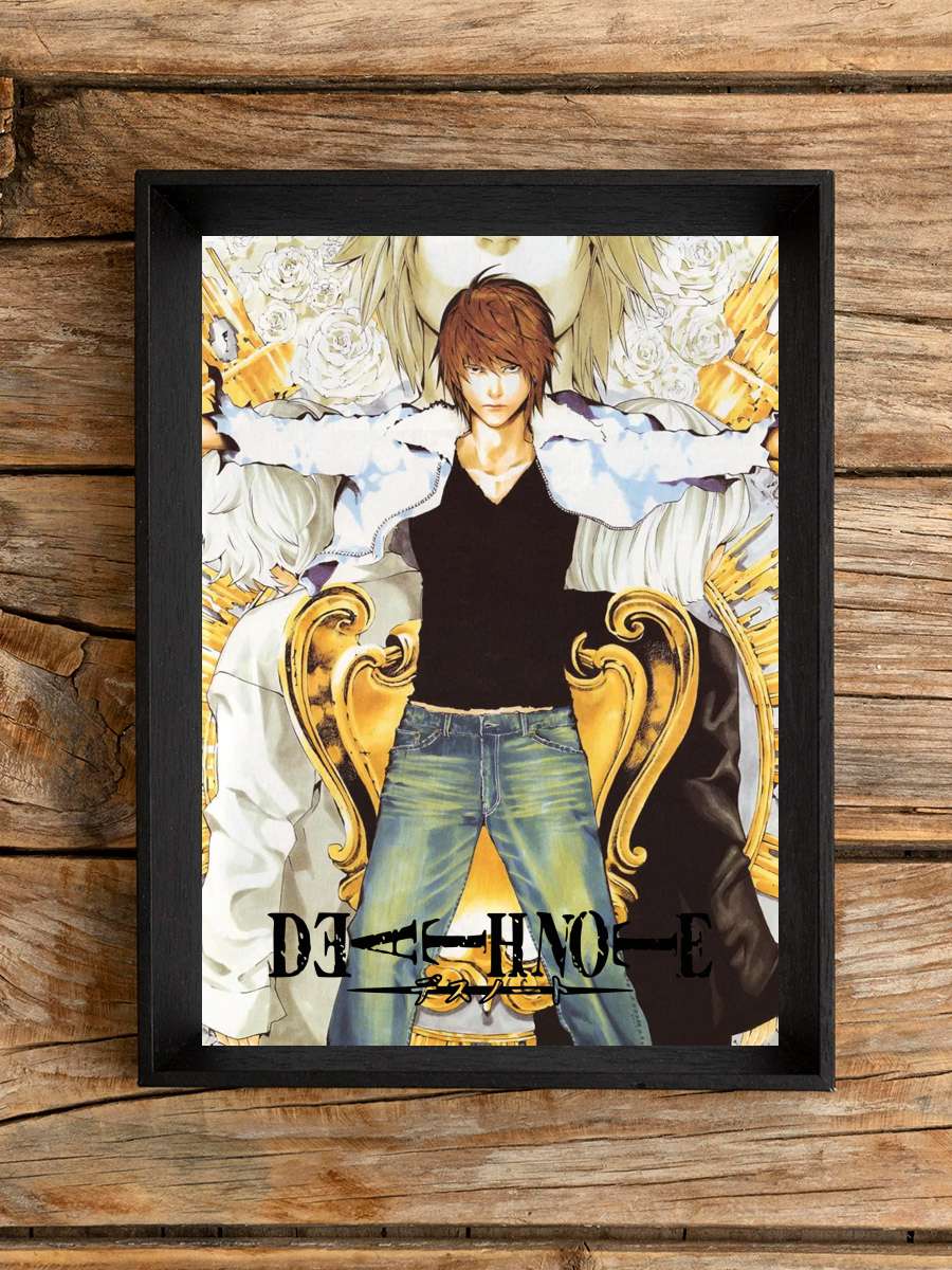 Ölüm Defteri - DEATH NOTE Dizi Tablo Siyah Çerçeveli Dizi Poster Duvar Tablo