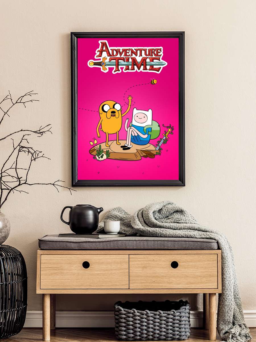 Adventure Time Dizi Tablo Siyah Çerçeveli Dizi Poster Duvar Tablo