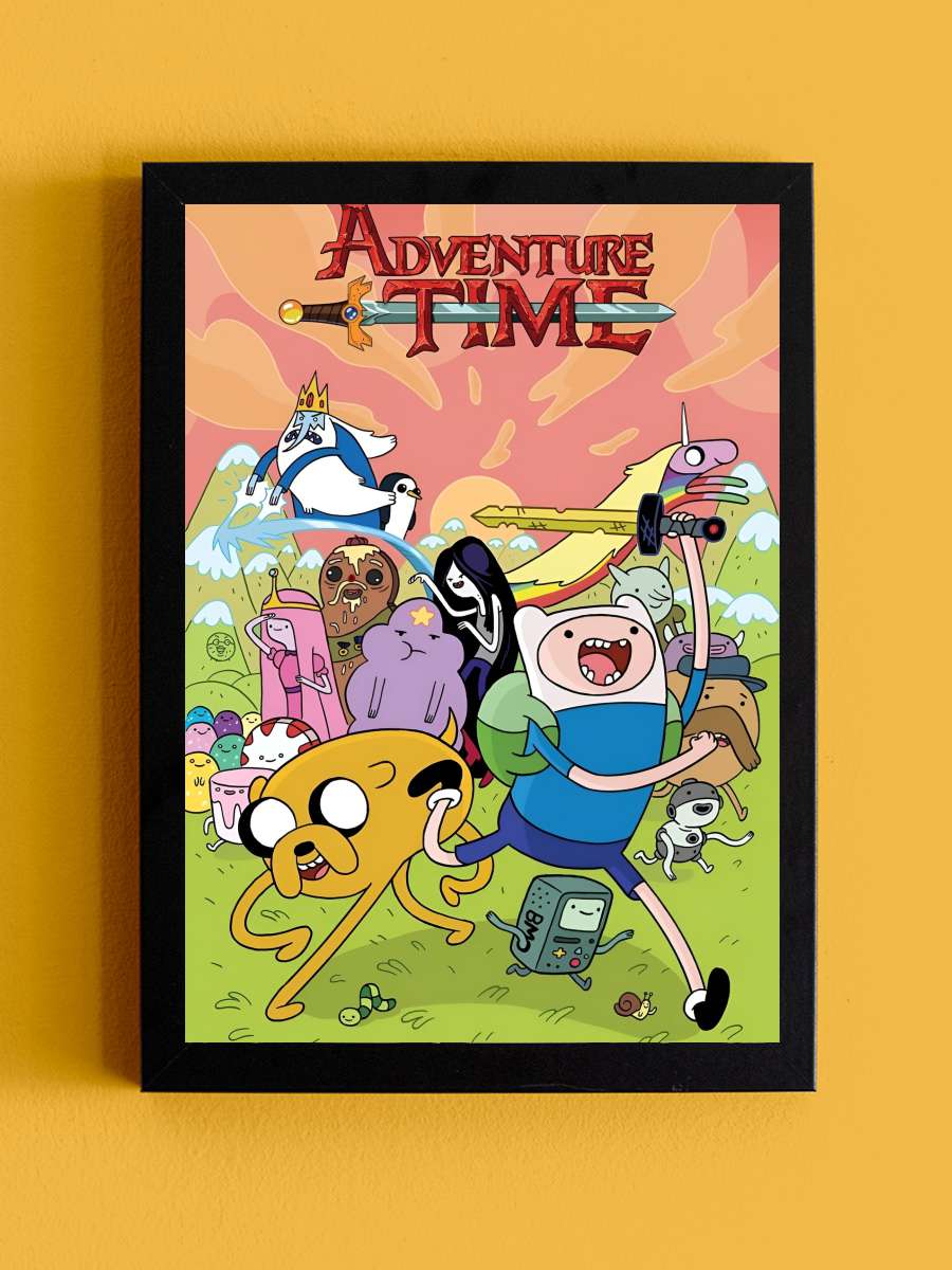 Adventure Time Dizi Tablo Siyah Çerçeveli Dizi Poster Duvar Tablo