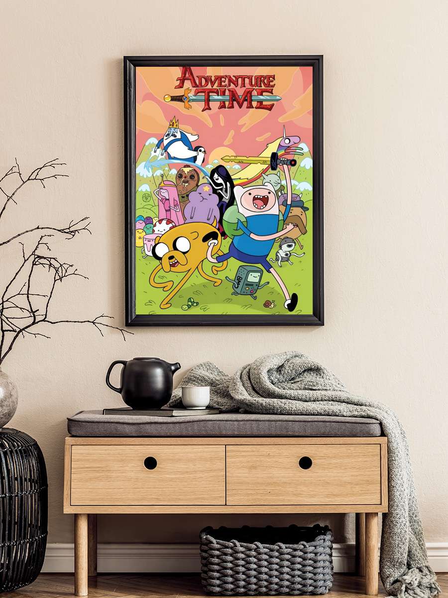 Adventure Time Dizi Tablo Siyah Çerçeveli Dizi Poster Duvar Tablo