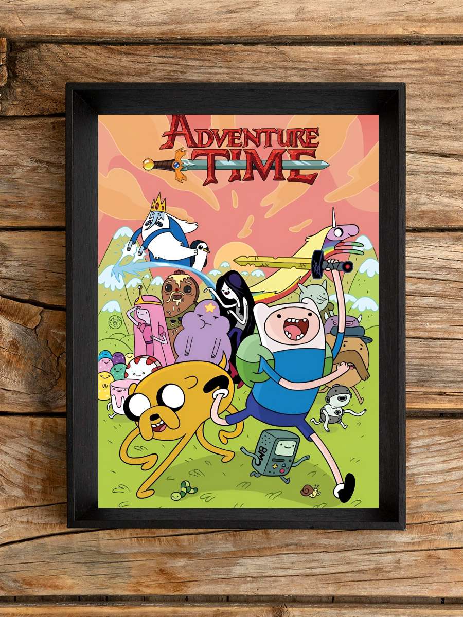 Adventure Time Dizi Tablo Siyah Çerçeveli Dizi Poster Duvar Tablo